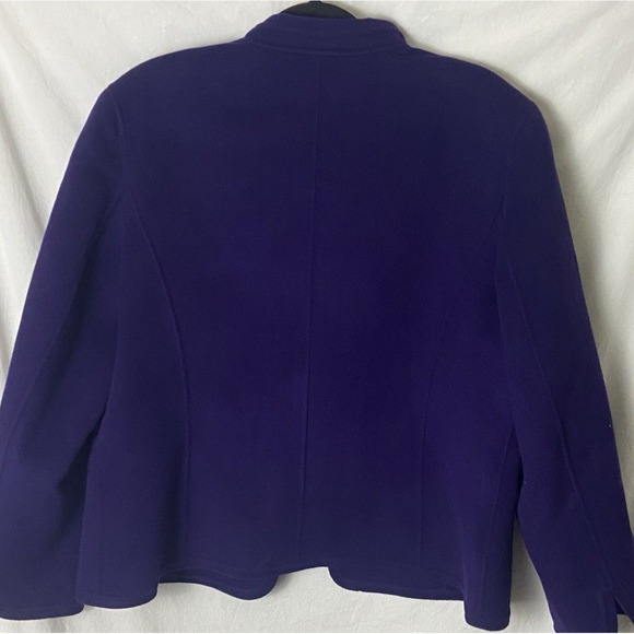 Talbots Womens Blazer Sz 18 Purple Wool Jacket Pockets Business Office Classy - Picture 3 of 5